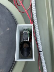 a rain gauge at the rehydration site.